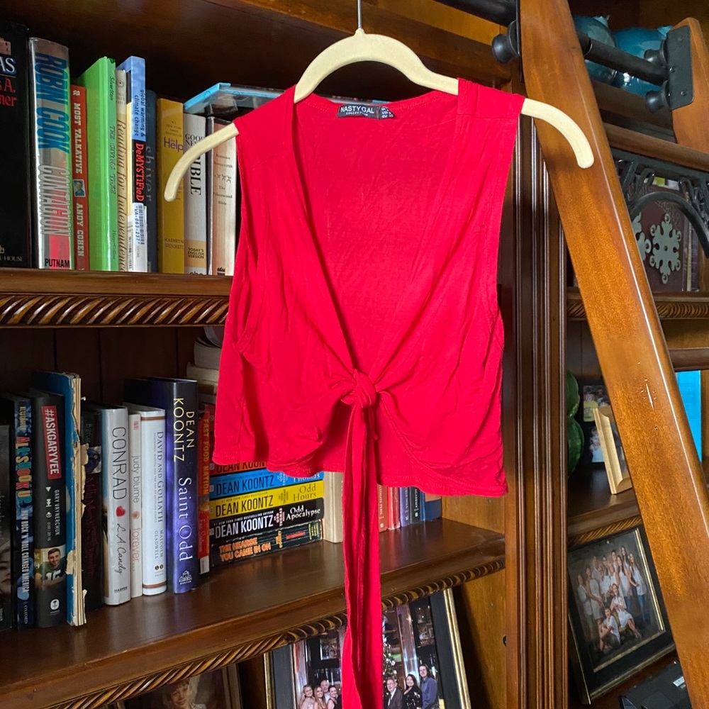 Nasty gal red crop top